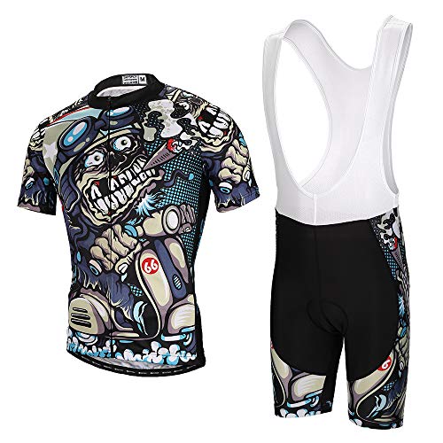 SKYSPER Hombres Jersey + Pantalones Cortos Mangas Cortas de Ciclismo Ropa Maillot Transpirable para Deportes al Aire Libre Ciclo Bicicleta