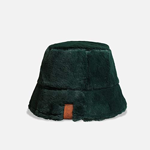 Sombrero clásico de Fieltro de Color sólido para Mujer, Sombreros Femeninos de ala Ancha para Mujer, Gorra Plana de Jazz, Sombrero de Cubo, Invierno, Primavera, Verano -Style 4 Green