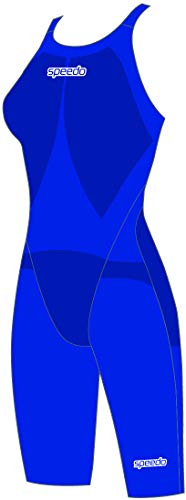 Speedo Fastskin LZR Racer Element Openback Kneeskin Bañador, Mujer, Beautiful Blue/White, 24