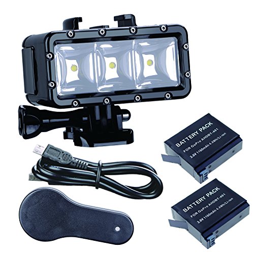 Suptig Luz Led, Luz Fotografia, Luz Impermeable, luz estroboscopica, Impermeable 147 pies (45 Metros), Compatible con La Gama Completa De Gopro Y Otras Cámaras De Acción