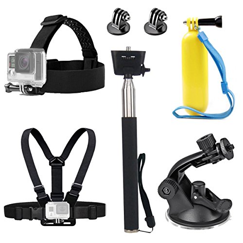 tekcam acción cámara Cabeza correa Arnés de pecho Cinturón Mount selfie stick flotante Handle Grip Soporte de ventosa accesorios para GoPro Hero 6 Crosstour 4 K victure bajo el agua cámara