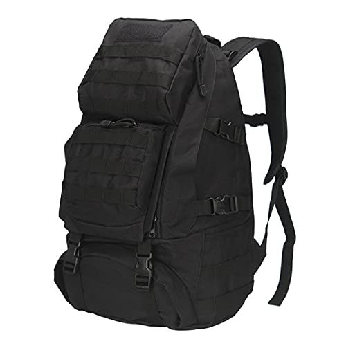 TH&Meoostny 55L Hombres Mochila Militar Viaje al Aire Libre Montañismo Senderismo Camping Bolsa de Deporte Black