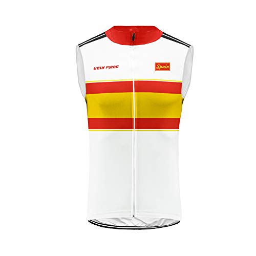 Uglyfrog -El Pecho Bandera Nacional DiseñoPro Cycling Vest Chaleco Bici Transpirable Ligera Chaleco de Ciclismo Deporte Chaleco de Ciclismo y Carrera ESH19VST05