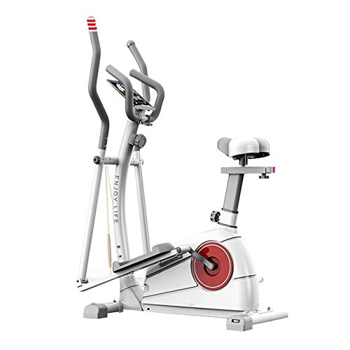 UIZSDIUZ Máquina elíptica con Asiento, Entrenador elíptico portátil para Ejercicio aeróbico, Equipo de Fitness Cardio con Monitor LCD y Resistencia magnética Ajustable