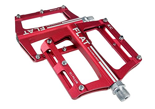 UPANBIKE - Pedales de rodamiento para Bicicleta de montaña aleación de Aluminio, Eje 9/16"，Rojo