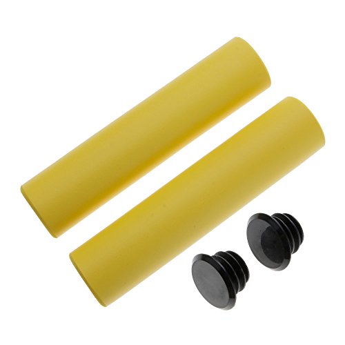 VANKER Puños ergonómicos antideslizantes de silicona suave para manillar de bicicleta de montaña (amarillo)