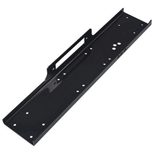 vidaXL Placa Montaje Cabrestante Eléctrico Base Soporte Universal Acero Sistemas Tracción Elevación Cargas Coches Barcos Remolques Motos 5440 kg Negro