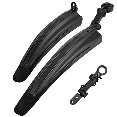 Vockvic Guardabarros de Bicicleta, Bicicleta de Montaña Bici Ciclismo Neumático Delantero Trasero Guardabarros Ajustables Juego de Guardabarros para Neumáticos para Carretera Mountain Bike (Negro)