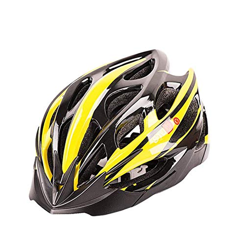 WANGSCANIS Casco de Bicicleta para Adultos Casco Bici Unisex Ajustable para Ciclismo de Montaña y Carretera Casco Bicicleta con Protección Seguridad para Hombres y Mujeres, Negro & Amarillo