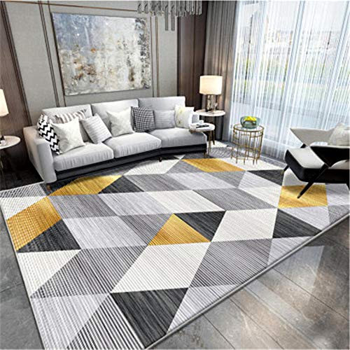 WQ-BBB Alfombra Cuidado Fácil decoración Moderna Habitacións La Alfombraes Alfombra habitación casa Moderna La Alfombra Patrón de Rayas geométrico Negro Amarillo Beige Gris jarapas 80X160cm