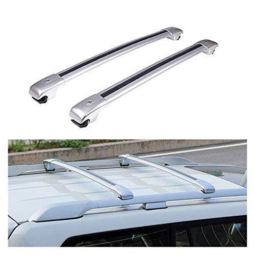 XIAOZHIWEN Coche Ajustable Cross Barras transversales Lockable Techo Tapa Tapa Tapa Equipaje Transportista Kits para Land Cruiser Prado FJ150 2010-2020 (Color : Silver)