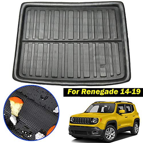 XUKEY para Jeep Renegade 2014 2015 2016 2017 2018 Maletero Maletero Trasero Maletero Bandeja de Suelo Alfombra Bandeja de Equipaje Barro Kick Pad a Medida