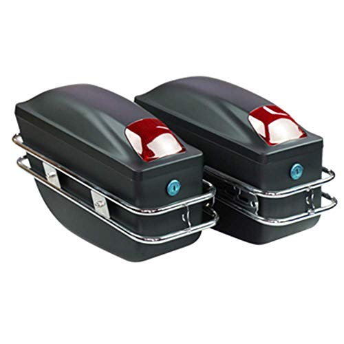 YMhbx Motocicleta Scooter Top Case Lateral Box 30L Baúl de Moto Maleta Guardar Equipaje Caso, Accesorios,48x19x28cm,2 Piezas