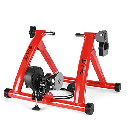 YourBooy Bicicleta Turbo Trainer Soporte De Ciclismo Magnético, Plataforma De Entrenamiento De Equitación, Bicicleta Trainer Ejercicio Fitness Marco Estacionario,Rojo