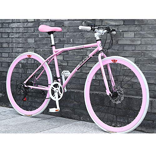 YXWJ Acero de Alto Carbono Señora Bicicletas 24/26 de Ruedas for Adultos Rayo Rueda de Bicicleta de montaña 24 de Velocidad de Bicicletas de montaña (tamaño : 24 Inches)