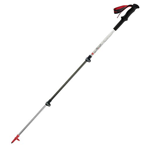 YYDM Postes De Trekking, Postes De Excursionismo De Senderismo Ligeros Y Retráctiles, 66-135 Cm Ajustables, Resistencia Al Choque De Aleación De Aluminio, Mango Suave Y Cómodo,Blanco