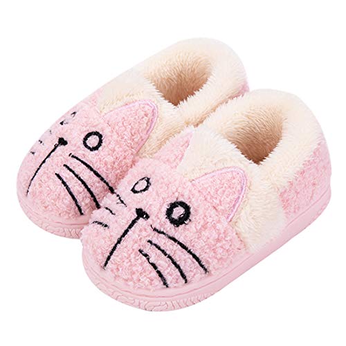 Zapatillas de Estar por Casa para Niñas Niños Invierno Zapatillas Interior Casa Caliente Pantuflas Suave Algodón Calentar Zapatilla Mujer Hombres Rosa2 23-24 EU (Fabricante: 16-17)