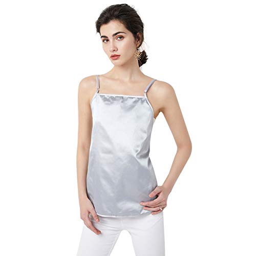 ZCVB Vestidos anti-radiación de maternidad Nano fibra de metal para mujer, faldas de bandolera, anti radiación electromagnética, ropa de maternidad colgante diseño de cuello, doble capa