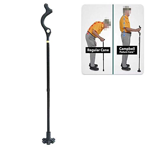 ZD WALLING CANE Bastón Plegable Ancianas Mujeres Hombres, Altura Ajustable Portátil Apoyo 360 ​​° Ortopedia Muletas De Ancianas Tracción Senderismo/Trekking Bastón para Caminar/Viaje/Hogar (Negro),B