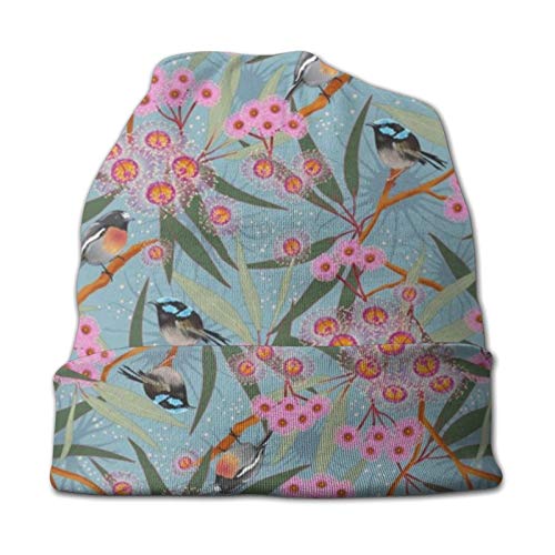 Zhgrong Eucalyptus Blue er Winter Soft Warm Skull Caps para niñas para Trotar, Andar en Bicicleta