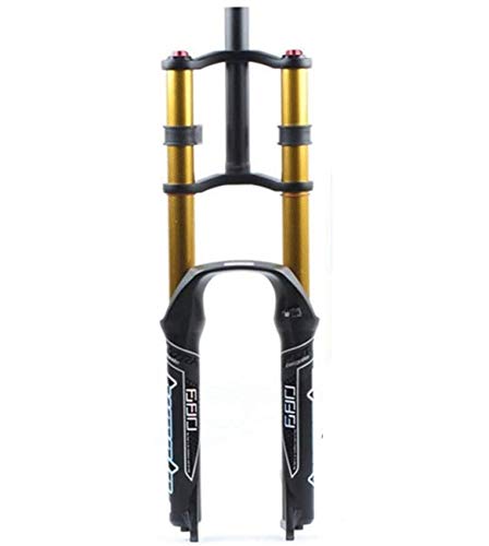 ZHTY Horquilla de suspensión de Bicicleta neumática 26/27.5/29"MTB Doble Hombro Descenso Rappel Amortiguador Recorrido 130 mm Freno de Disco de amortiguación QR DH/Am/FR Horquilla de suspensión