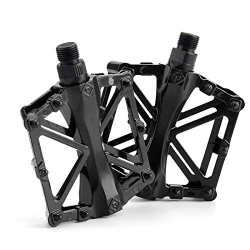 ZONSUSE Pedales de Bicicleta MTB, Pedal de Bicicleta para Caminante Antideslizante, aleación de Aluminio Duradero, Ultraligero Pedal de Bicicleta de montaña (Negro)