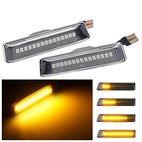 2 intermitentes laterales LED dinámicos con certificado B-MW 3 Series E36 M3 X5 E53 (Blanco)