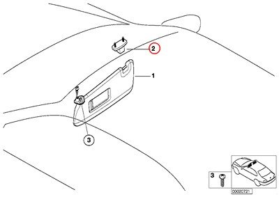 2 x BMW Genuine Sun Visor Sun Visor Soporte de soporte para parasol 320i 323Ci 323i 325Ci 325i 325xi 328Ci 328i 330Ci 330i 330xi M3