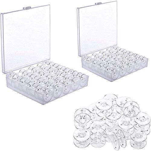 50 Piezas Máquina de Coser de Plástico Transparente, Bobinas de Plástico para Máquinas de Coser, Caja de Almacenamiento de Carretes de Bobinas, Adecuada para Máquinas de Coser