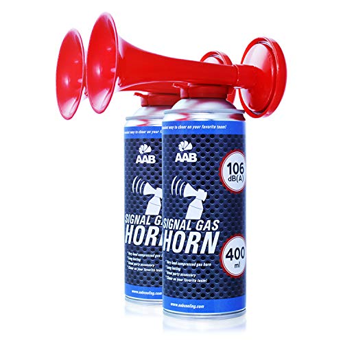 AAB Cooling Signal Gas Horn 400ml - Conjunto de 2 - Fanfarria Muy Fuerte, Bocina Barco, Bocinas de Aire, Trompeta Futbol, Bocina Sirena, Air Horn