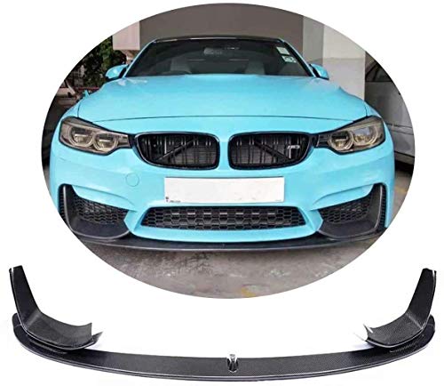 ABABABA Ajuste para BMW F80 M3 Sedan F82 F83 M4 Coupe Cabrio 2D 4D 2014-2018 Fibra De Carbono CF Alerón De Barbilla Frontal Divisor De Parachoques Labio Delantero