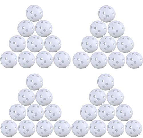 BETOY 24pcs Bolas de formación de Pelotas de Golf Huecas de Flujo de Aire de plástico para el Paquete de práctica de Golf (Blanco)