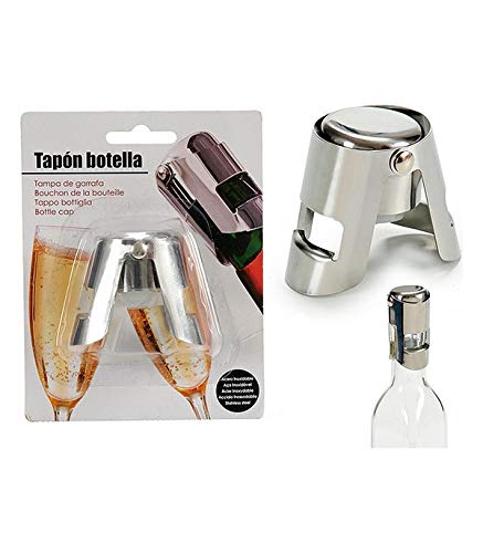 BigBuy Home Tapón Hermético Para Botella Acero (4 X 5 X 7 Cm)