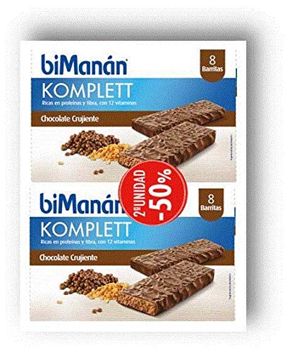 Bimanan Komplet barritas Chocolate crujiente 8 barritas, 2ª unidad al 50%