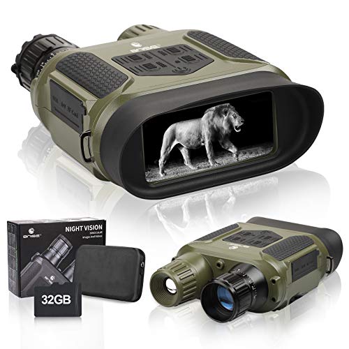 Binoculares de visión nocturna de caza binocular infrarroja visión nocturna caza binocular con pantalla grande de 4 pulgadas puede grabar día o noche IR 5mp foto y 640p vídeo a partir de 400M