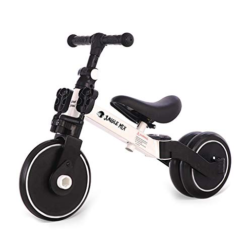 BIWOND Triciclo Jungle Mix (Modo Andador, Modo Triciclo, Modo Bicicleta, Ruedas Anchas, Manillar Antideslizante, Pedales Desmontables, Diferentes Posiciones) – Blanco