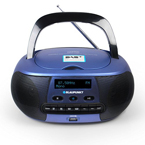 Blaupunkt BD 400 Boom Box con Radio Digital Dab +, RDS, niños Reproductor de CD, Entrada Auxiliar, USB, MP3, Azul