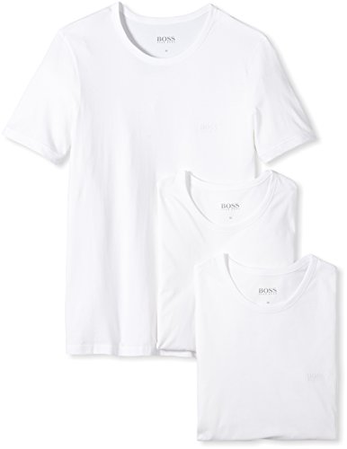 BOSS Shirt SS RN 3P BM 10111875 02 Camiseta, Blanco (White 100), Small (Talla Fabricante: S) (Pack de 3) para Hombre