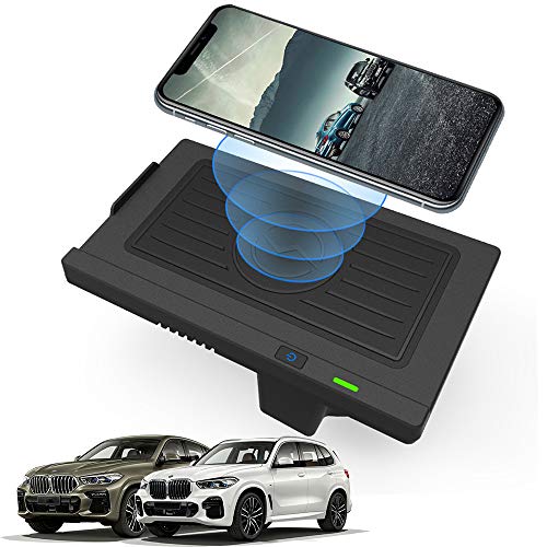 Braveking1 Cargador Inalámbrico Coche 10W Qi Carga Rápida Teléfono Cargador Auto para BMW X5 X6 2018 2017 2016 2015 2014 Consola Central Accesorios Panel para iPhone 11 XS XR X Samsung S20 S10 S9 S8