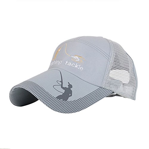 CADANIA Gorra de Pesca Deporte al Aire Libre Gorra de Golf Visera Solar Ajustable Unisex - Gris