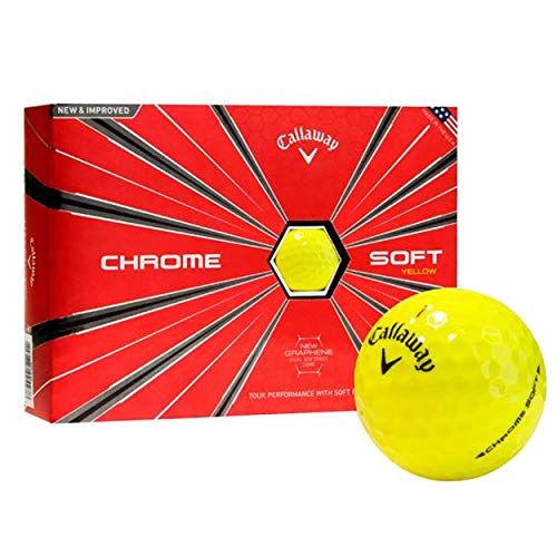 Callaway CG BL Chrome Soft 18 Bolas de Golf, Unisex, Amarillo, Talla Única