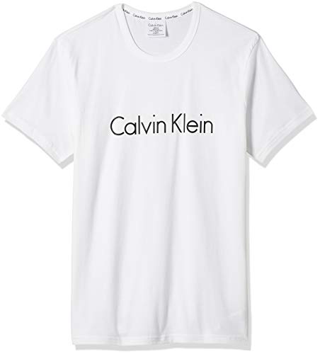 Calvin Klein S/S Crew Neck Camiseta, Blanco (White 100), Small para Hombre