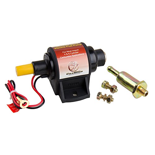 CarBole Bomba de combustible eléctrica 42s 12v universal 2-3.5 PSI de baja presión 28GPH 5/16" salida de entrada de bomba de combustible externa para carburador V4 V6