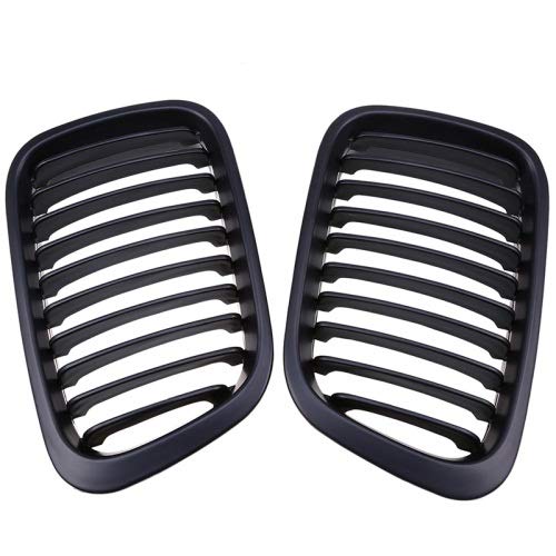 Carreras de Coches de la Parrilla for B-M-W Serie 3 E46 Compacto 325ti / 328i / 320i / 316Ti / 330d 2001-2005 del Frente del Coche Centro Grille Parrillas (Color : Negro, Size : Gratis)