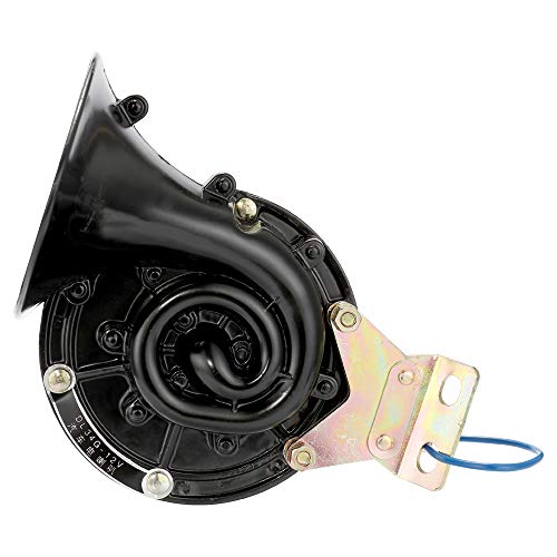 Carrfan Ruidoso 300DB 12V / 24V Negro Cuerno de Caracol Eléctrico Bocina de Aire Sonido Furioso para Coche Moto Camión Barco