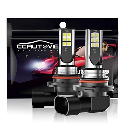 CCAUTOVIE Bombilla LED Antiniebla Coche HB4/9006 para Luces Antiniebla Circulación Diurna DRL 60W 6000K Blanco