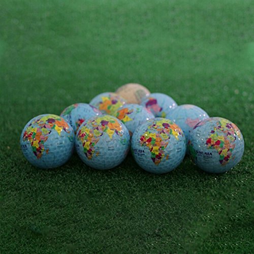 CHRISTY HARRELL 3 pelotas de golf, globo terráqueo mundial, bolas de golf de doble capa, diseño de mapamundi, ocasiones y deportes, pelotas de golf