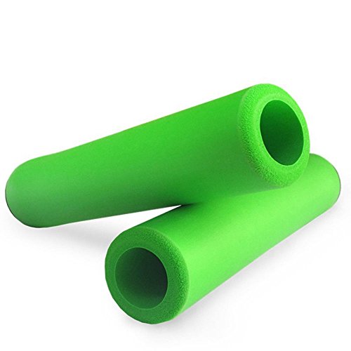 Cikuso Manillar apretones del Moto BMX MTB Bicicleta de Montana Ciclo de Silicona Ultraligero (Verde)