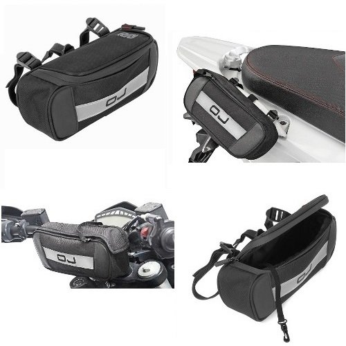 Compatible con Piaggio MP3 LT 500 i.e. Business Bolso OJ M099 Bolso para FIJACIÓN AL Manillar, Asas, Marco Y AL Estante con Cinturones Ajustables UNIVERSALES Moto Scooter 24X9X5CM