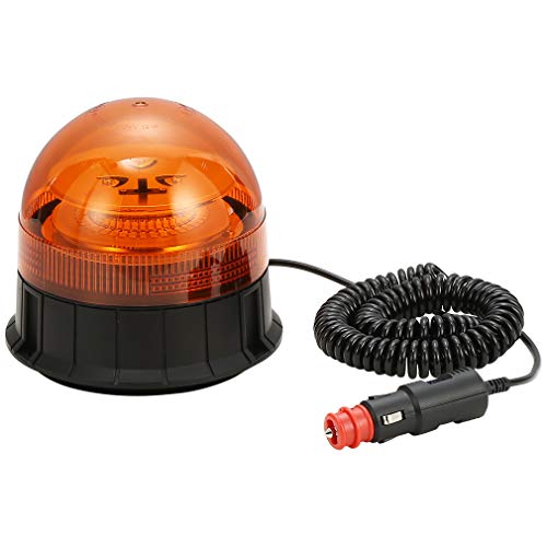 D-TECH LED 12/24V Luz de Advertencia Luz Estroboscópica Rotativo Luces de Emergencia con Base Magnética Homologado para Tractor Camion Vehículo Remolque